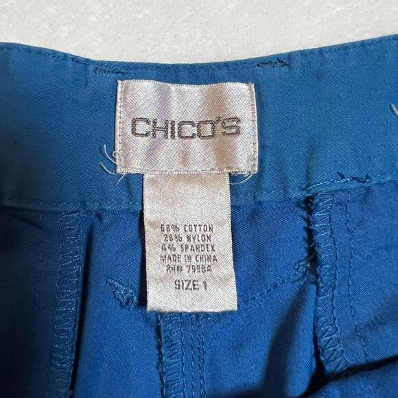 Chico's High Rise Wide Leg Crop Pants Size Medium/8 Colorful Lightweight Summer - Picture 4 of 9